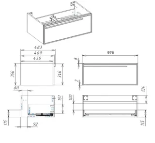 Тумба под раковину La Fenice Elba FNC-01-ELB-C-100 бежевая матовая 100 см